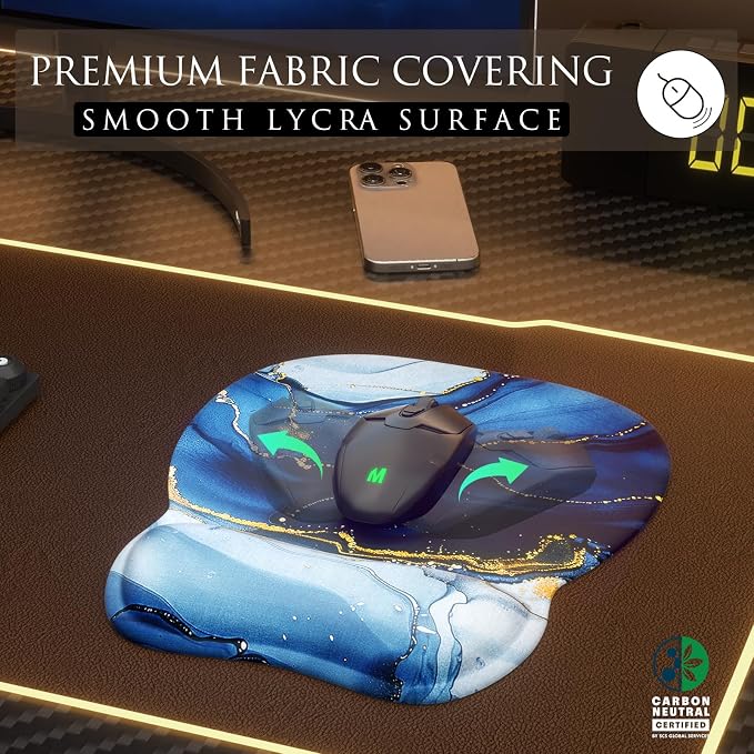 MROCO Ergonomic Mouse Pad with Gel Wrist Rest, 9.4 x 8.1 in, Gel Wrist Comfort - Image 2
