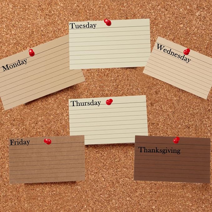 100 Sheets 3x5 Colored Ruled Note Cards Index Cards, 5 Brown | 250 GSM Heavy - Image 6