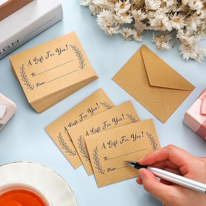Gueevin 600 Pcs Mini Gift Card Envelopes Holiday Card Sleeves Gift Holder Small - Image 3
