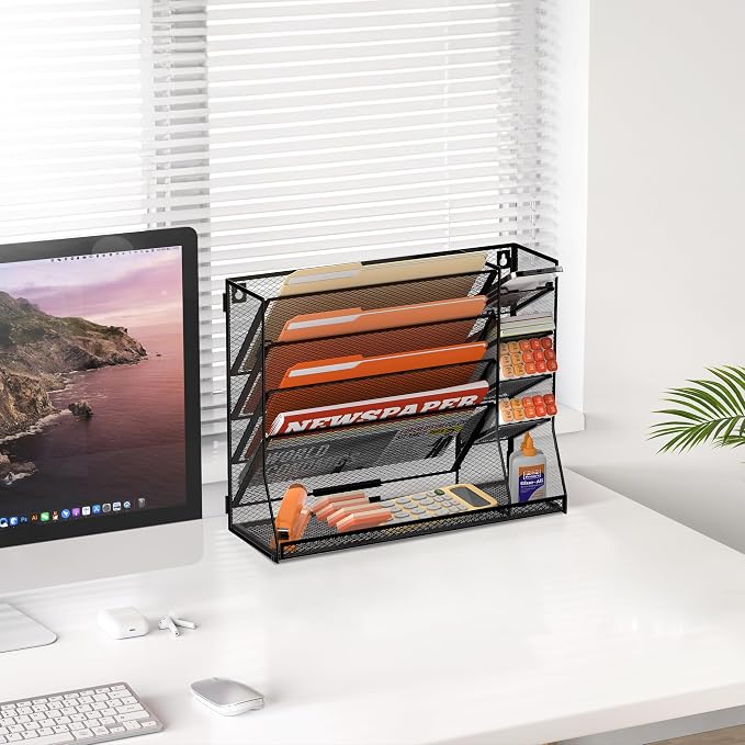 SUPEASY Wall File Organizer, 5-Tier office wall organizer - Image 8