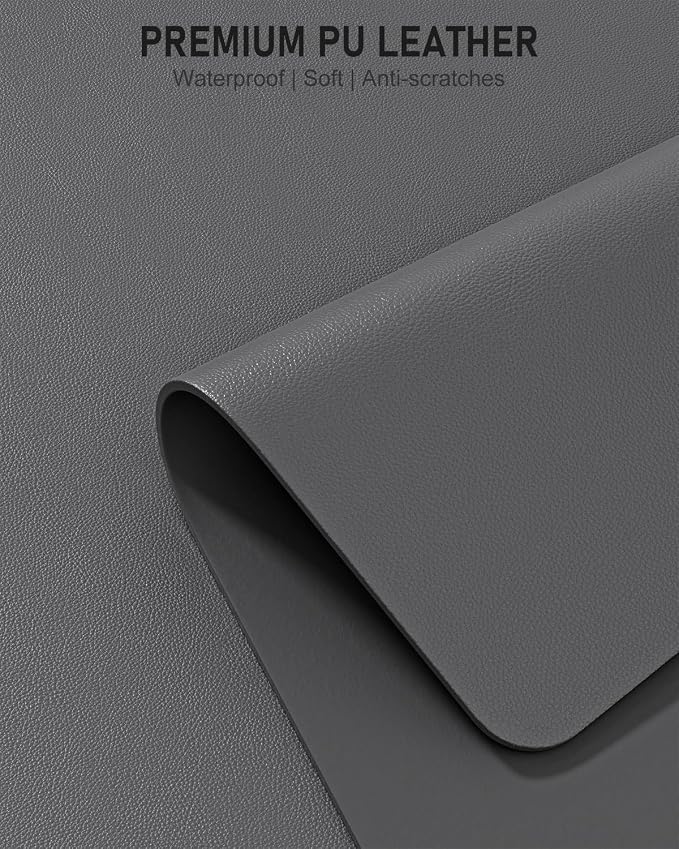 Desk Pad, 35.5" x 17" PU Leather Non-Slip Desk Mat Large Mouse Pad - Image 3