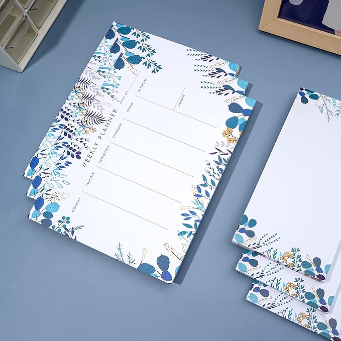 3 Pack Weekly Planner Notepad Tear Off 52 Undated Weekly Calendar Sheets To Do List Notepad Desk Planner Planning Pads Productivity Tracker for Work Goals Notes Schedule Ideas, Blue-DeskLoop Office