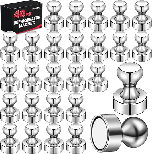 LOVIMAG Magnets for Whiteboard, 40pcs Strong Refrigerator Magnets, Neodymium Fridge Magnet,Small Push Pin Magnets for Whiteboard, Fridge, Office, Classroom and Map Magnets-DeskLoop Office