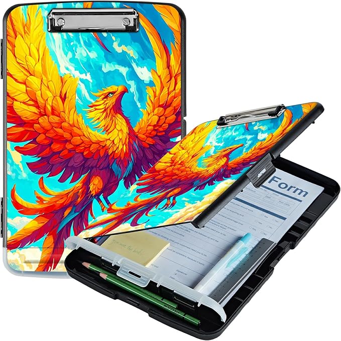 Flamingo Sky A4 Clipboard with Storage Pen Holder, Clipboards Organizer Nursing by Unknown