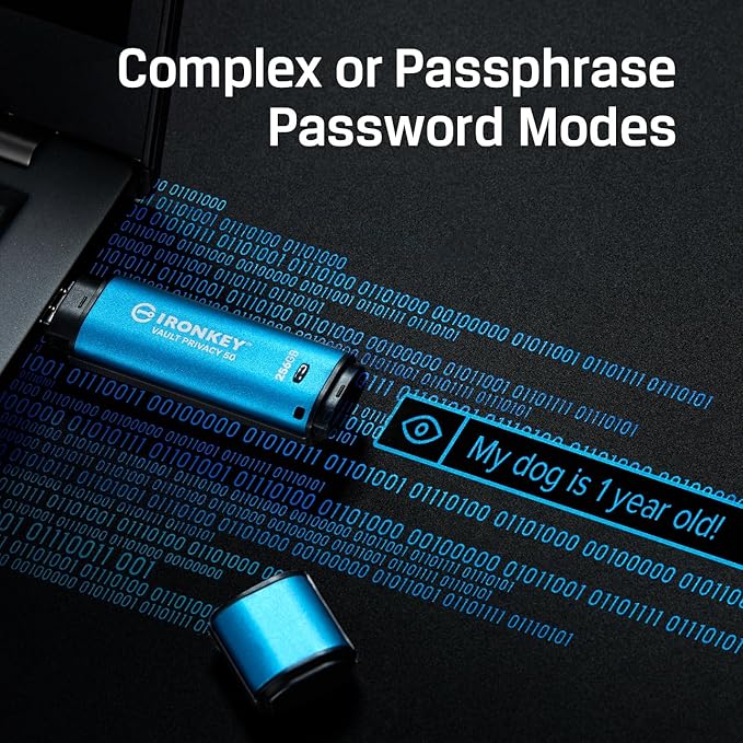Kingston Ironkey Vault Privacy 50 USB-C 512GB Encrypted Flash Drive | FIPS 197 Certified | XTS-AES 256-bit | BadUSB and Brute Force Protection | Mult-Password Option | IKVP50C/512GB-DeskLoop Office