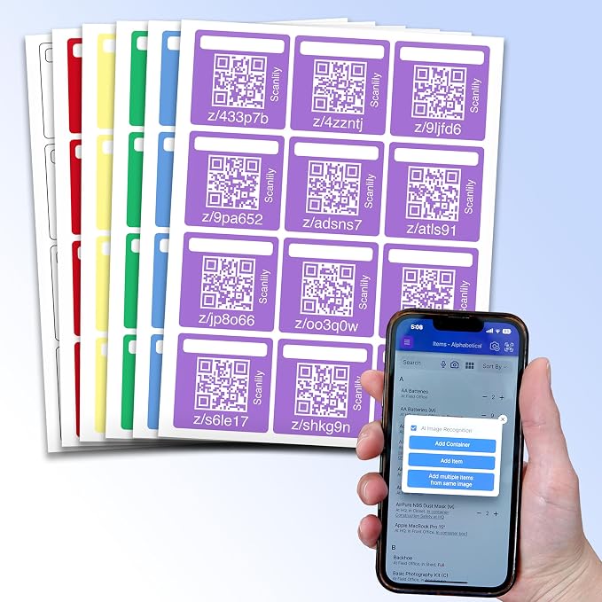 Smart QR Label System Using AI for Storage Bins, Moving and Organization by Scanlily