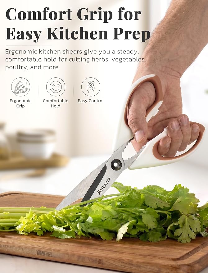 Astercook Kitchen Scissors 3 Pack, Heavy Duty All Purpose Kitchen Shears - Image 4