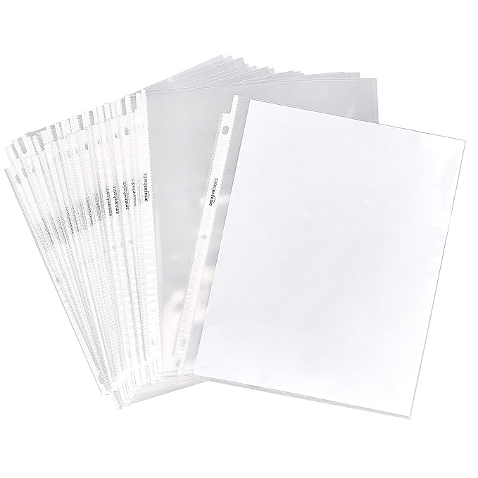 Amazon Basics Sheet Protectors for 3 Ring Binder, Top Loading by AmazonBasics