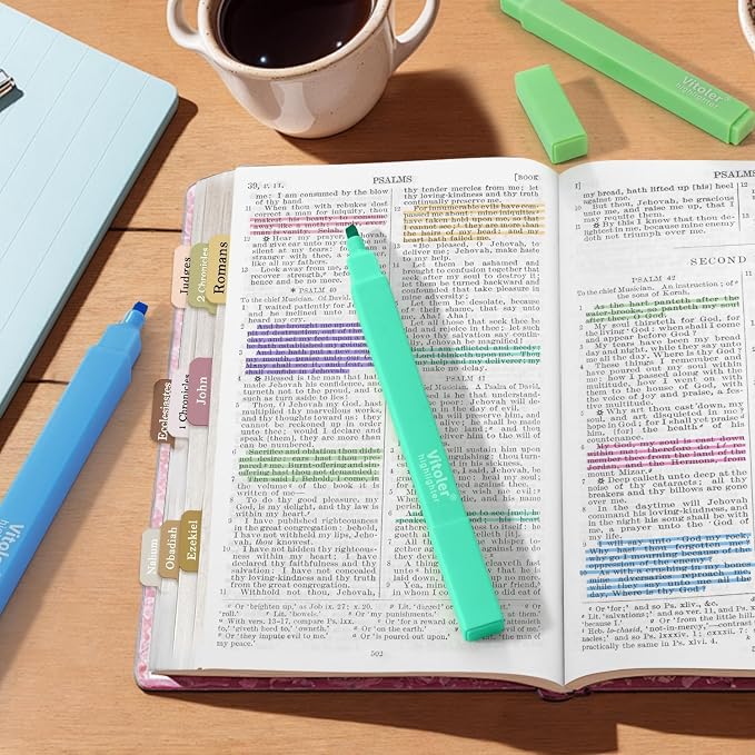 Highlighters, Quick Dry, Chisel Tip, Aesthetic Bible Highlighter No Bleed - Image 5