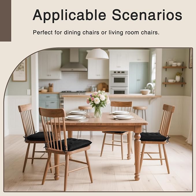 OVOV 2 Pack Chair Cushions for Dining Chairs Soft Seat Cushions for Kitchen - Image 5