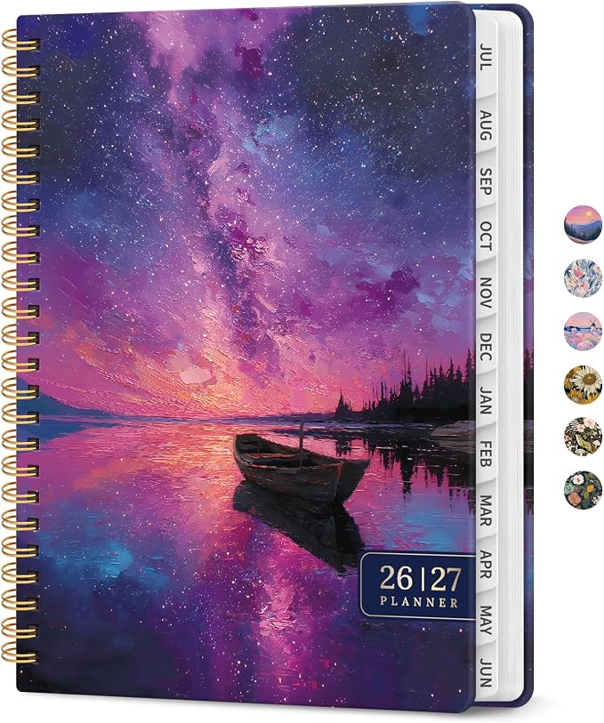 Planner 2026–2027, Academic Monthly Weekly Spiral Calendar, July 2026 – June by Taja