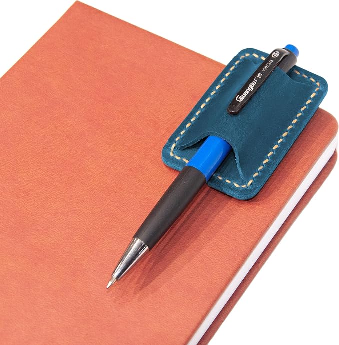 Handmade Leather Pen Holder Clip Notebook Pen Loop Stylish, Leather Pen - Image 4