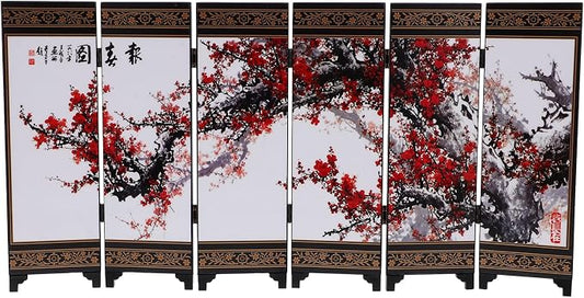 LUOZZY Chinese Style Mini Screen Ornaments Desktop Wooden Panel Divider by LUOZZY