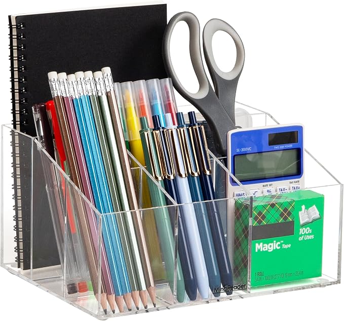 Mind Reader Desktop Organizer, 7-compartment, Office Essentials by MindReader
