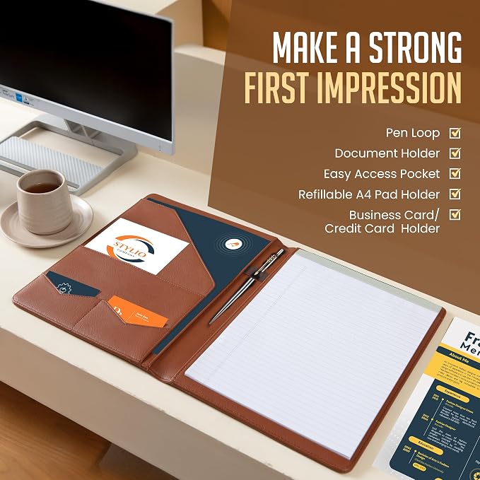 STYLIO Padfolio Portfolio Organizer Binder | Interview Resume Folder, Business - Image 7