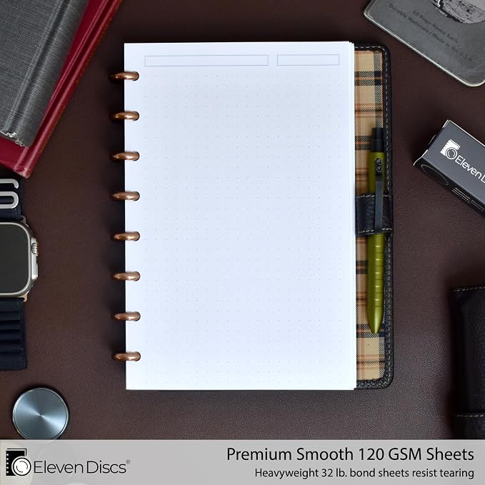 Eleven Discs Discbound Paper, Junior Size Blue Dot Grid Sheets - Image 2