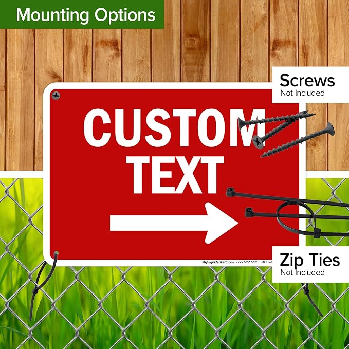 Custom Arrow, Custom Directional Sign, Right Arrow, 7x10 Inches, 55 mil thick - Image 5