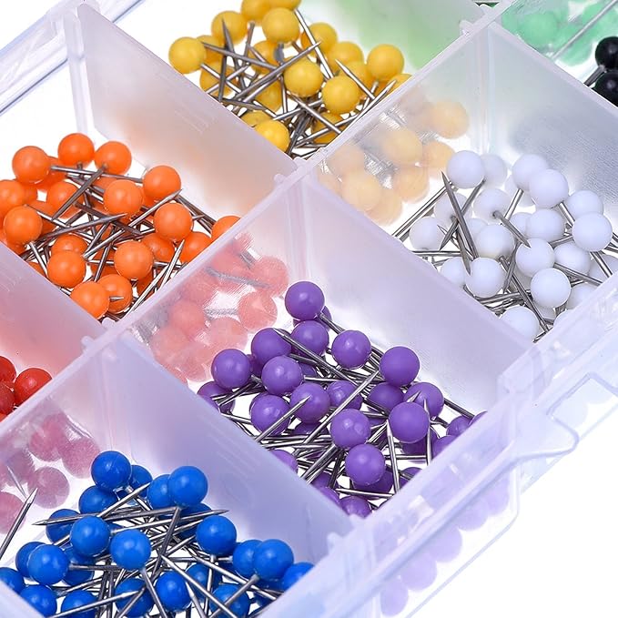Outus 500 Pieces Map Push Pins Map Tacks Plastic Round Head Tacks - Image 3