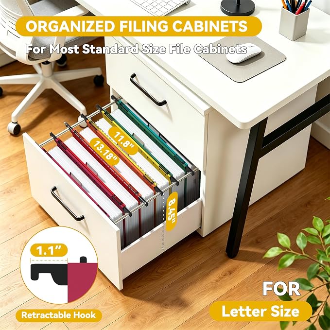 Plastic Heavy Duty Hanging File Folders, 1.5 Inch Expandable Letter Size Filing - Image 3