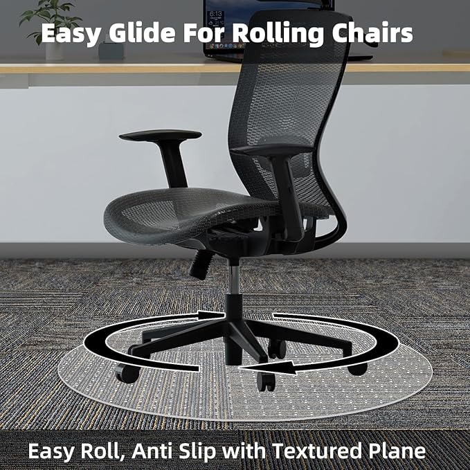 Office Chair Mat for Carpets, 2 Pack 36" × 36" Round Computer Chair Mat - Image 5