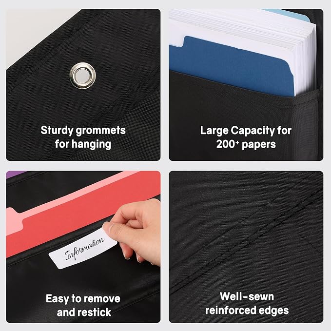 SUNEE 10 Pockets Hanging Wall File Organizer, Space Saver - Image 4