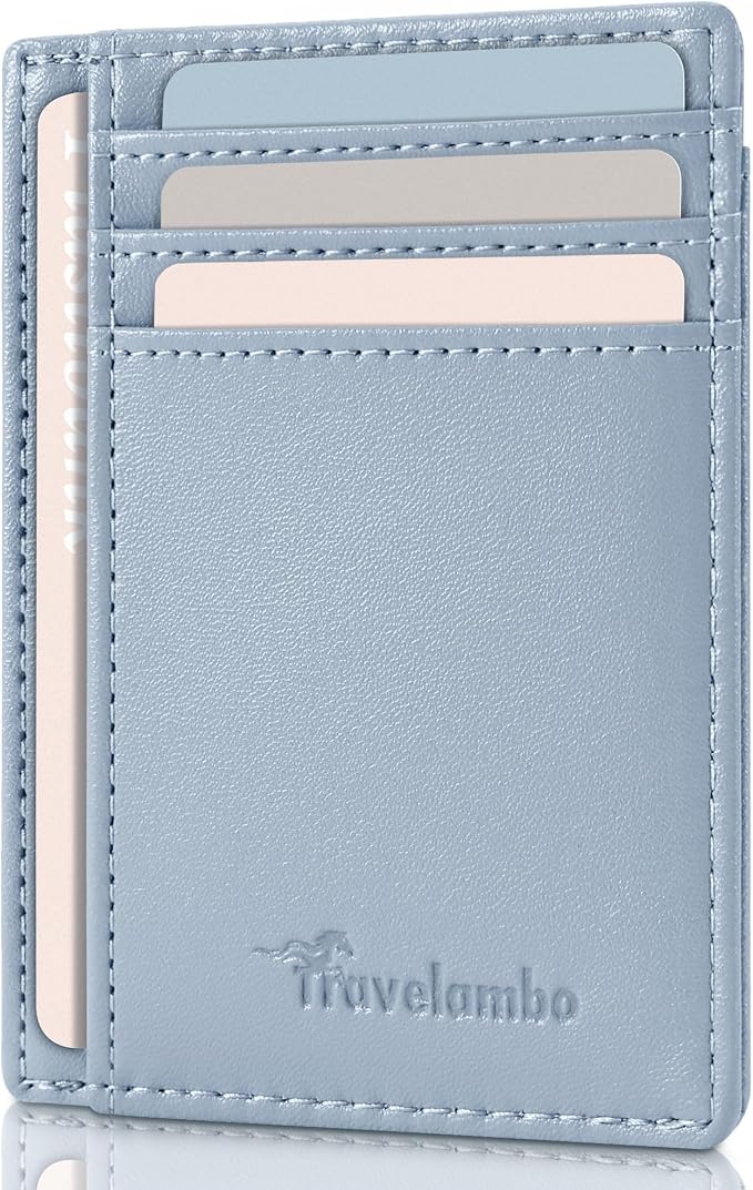 Travelambo Slim Wallet Front Pocket Minimalist Leather RFID Blocking Medium Size - Image 8