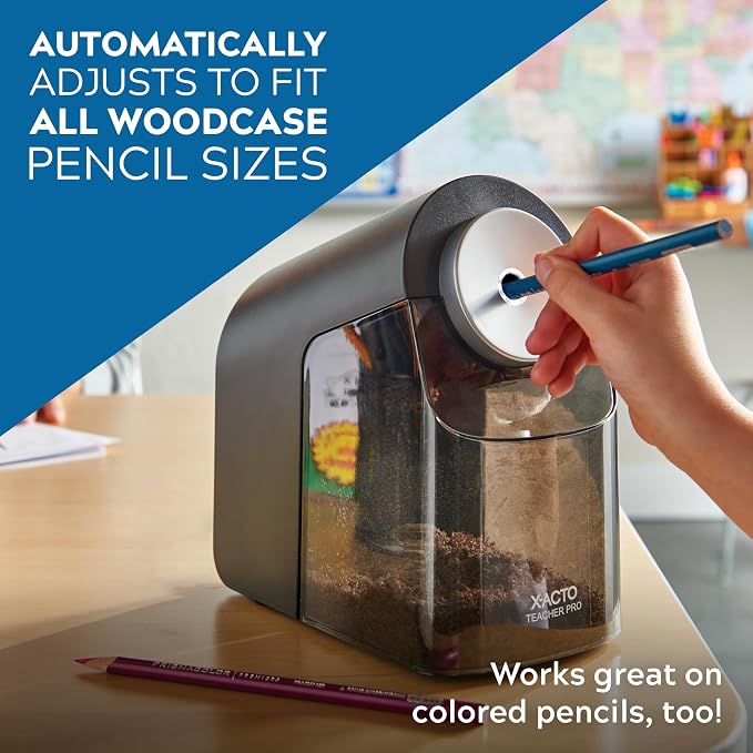 X-ACTO Teacher Pro Electric Pencil Sharpener, Heavy Duty, Classroom Essentials - Image 4