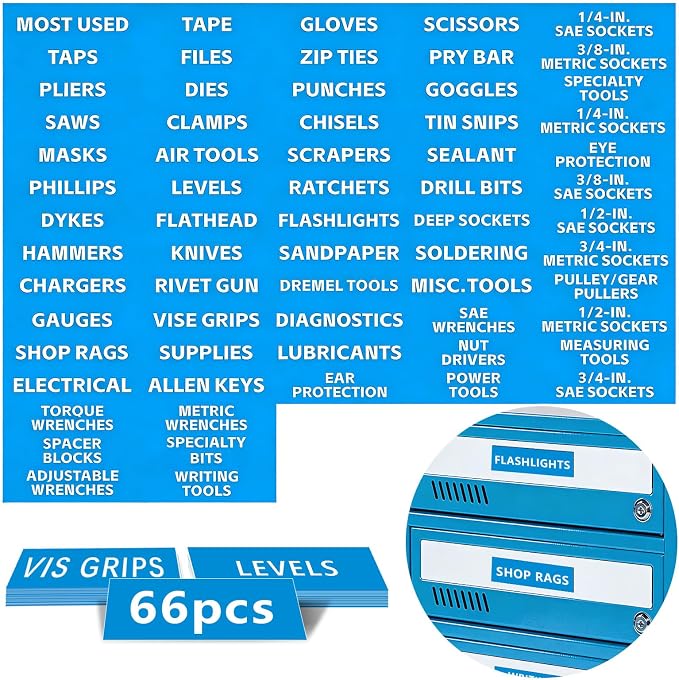 4"x1" Universal Magnetic Tool Box Label, Strong Magnetic Labels by Unknown
