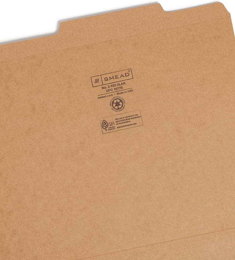 Smead File Folder, Reinforced 2/5-Cut Tab Right of Center, Guide Height - Image 3