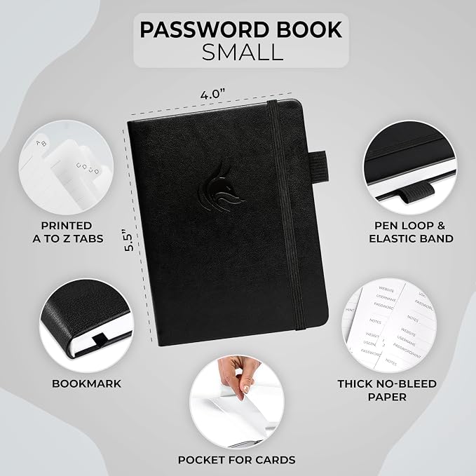 Clever Fox Password Book with alphabetical tabs. Internet Address Organizer - Image 2