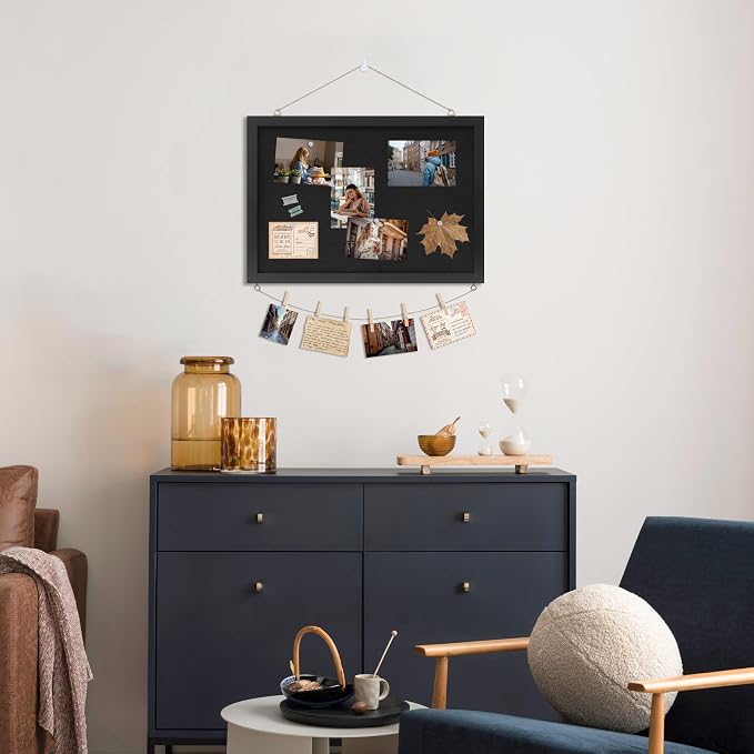 DAHAPYBOO Cork Board with Linen Black, Bulletin Board 17"x12" | Corkboards - Image 6