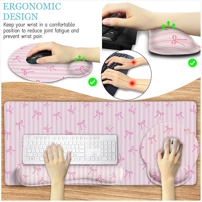 LIMKRIAN Pink Striped Mouse Pad - Image 5