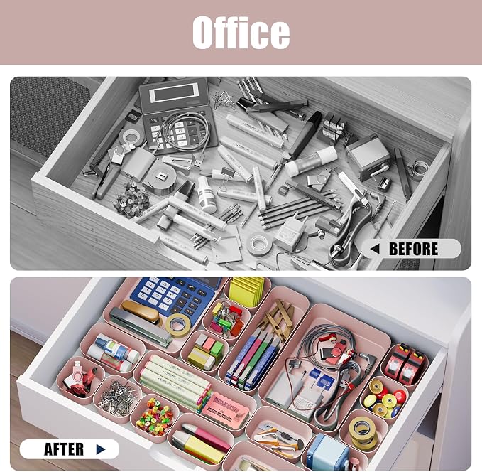 Drawer Organizers Bins 18 PCS for Bathroom Makeup Desk Office | - Image 6
