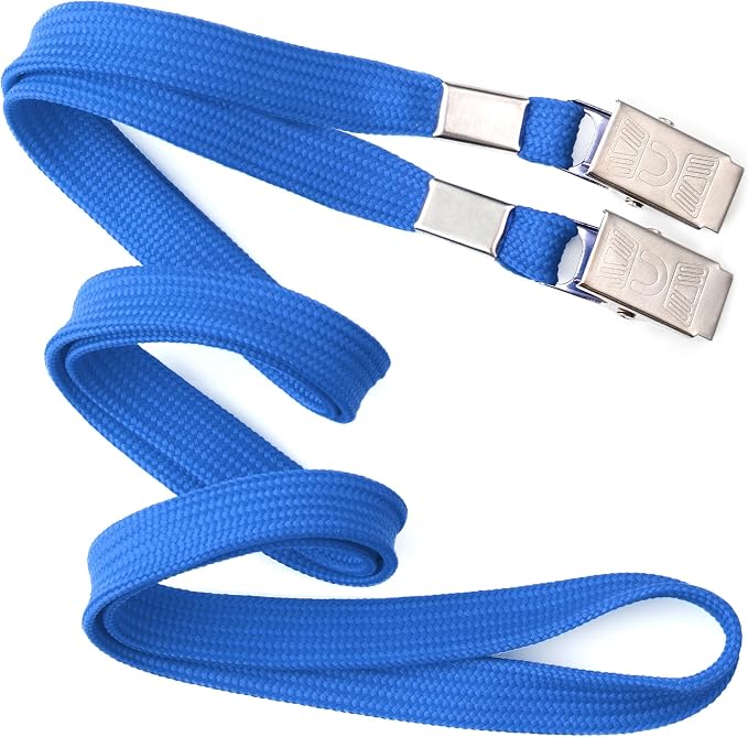 MIFFLIN-USA - Bulk Flat Lanyards w/Two Bulldog Clips - 39 Inch, 50 PK - by MIFFLIN