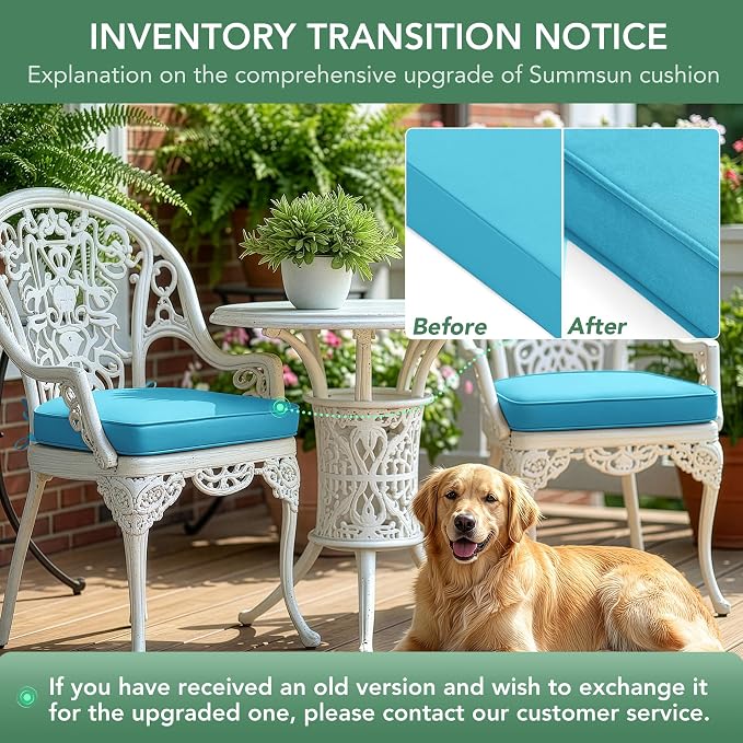 Outdoor Chair Cushions Set of 2: Waterproof & Fade Resistant Patio Furniture - Image 9