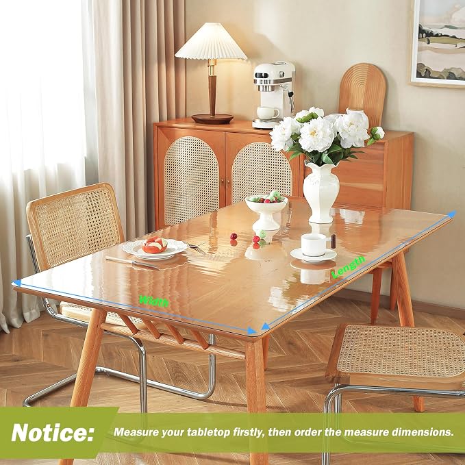 OstepDecor Clear Table Cover Protector 42 x 78 Inch, 1.5mm Thick Plastic Table - Image 5
