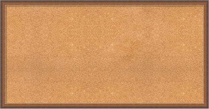 Amanti Art Natural Cork Board for Wall, 26x50 Vision Board with Bronze Frame, Oversize Corkboard Office Decor for Home Organization, Modern Corkboard Pinboard to Display Items for Home Organization-DeskLoop Office