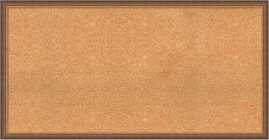 Amanti Art Natural Cork Board for Wall, 26x50 Vision Board with Bronze Frame, Oversize Corkboard Office Decor for Home Organization, Modern Corkboard Pinboard to Display Items for Home Organization-DeskLoop Office