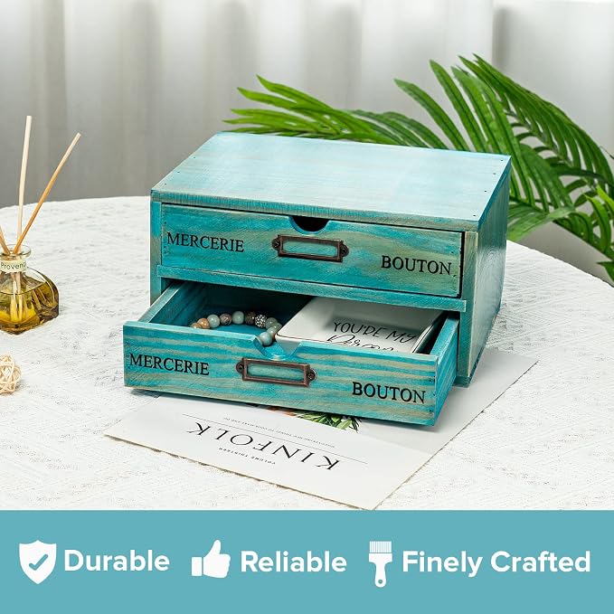 Turquoise 2-Tier Drawer Unit - Image 8