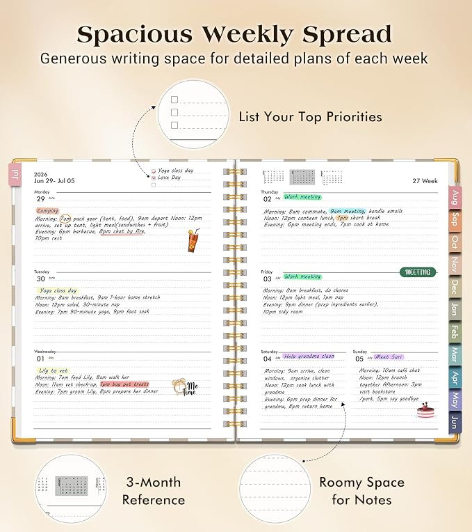 Academic Planner 2026-2027, Hardcover Weekly and Monthly Calendar Planner from - Image 3