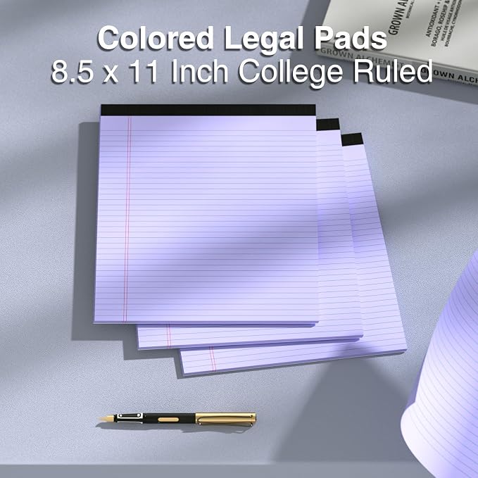 3 Pcs Legal Pads 8.5 x 11 Colored Note Pads 8.5 x 11 Notepad Total 75 Sheets - Image 6