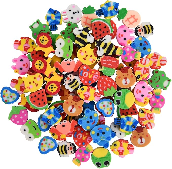 400PCS Mini Fun Cute Fruit Animal Erasers by Jsehchya