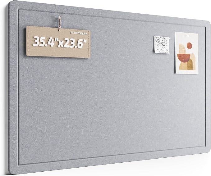 Fluxynara Bulletin Board, 35.4" x 23.6" Cork Board Alternative by FLUXYNARA