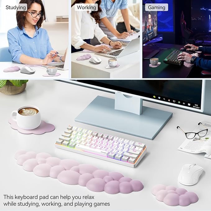TECKNET Cloud Keyboard Wrist Rest Set, Cloud Wrist Rest - Image 7