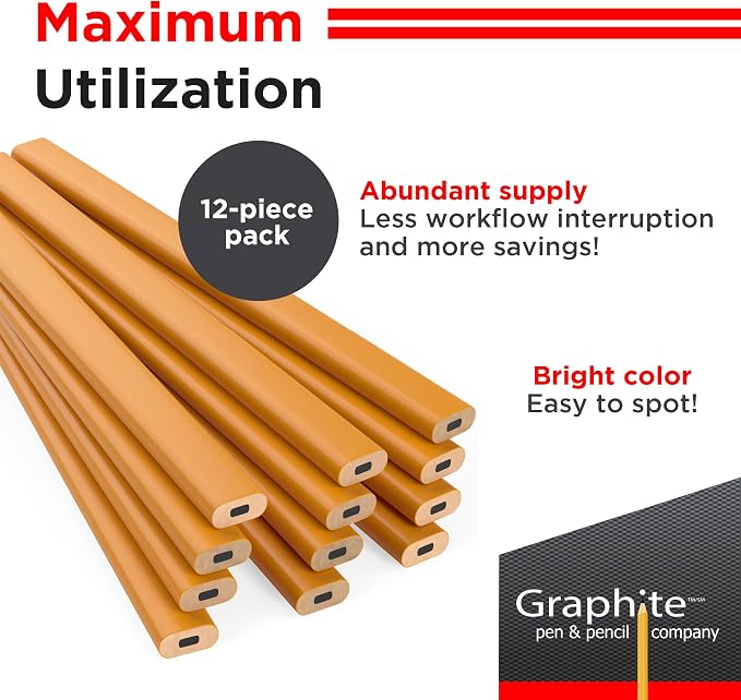 GRAPHITE Hard Lead Carpenter Pencils Bulk - Image 3