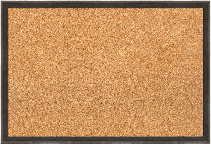Amanti Art Natural Cork Board for Wall, 17x25 Vision Board with Brown Wood Frame, Medium Corkboard Office Decor for Home Organization, Casual Corkboard Pinboard to display items for home organization-DeskLoop Office