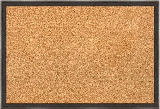 Amanti Art Natural Cork Board for Wall, 17x25 Vision Board with Brown Wood Frame, Medium Corkboard Office Decor for Home Organization, Casual Corkboard Pinboard to display items for home organization-DeskLoop Office
