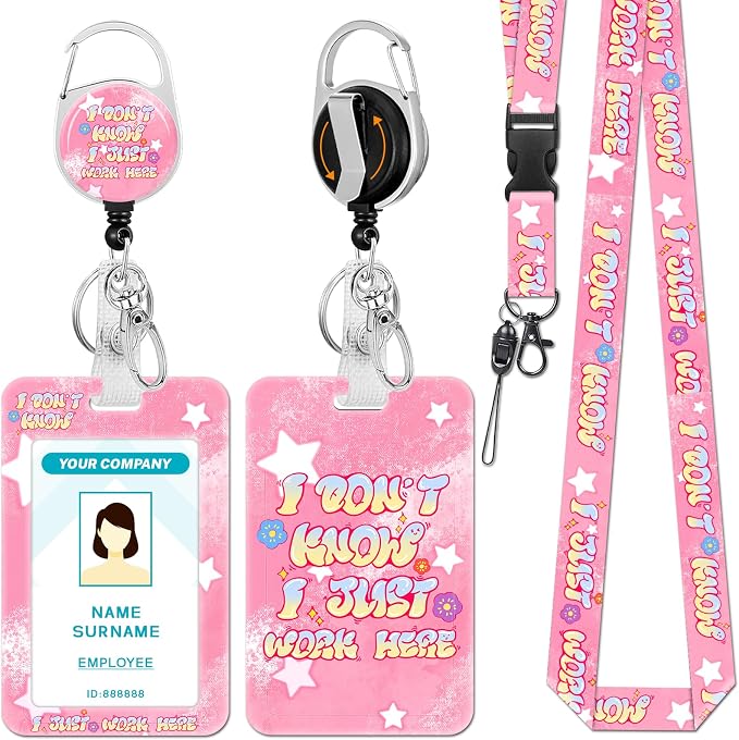Hancynir Lanyards for Id Badges, Cute Funny Badge Holder by Hancynir