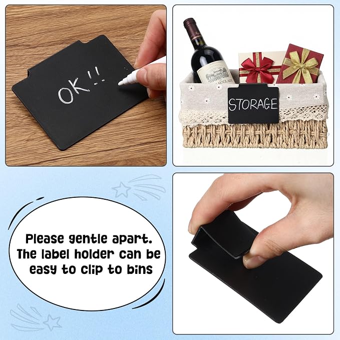Chinco 24 Pcs Basket Label Clips Set Include 30 Removable Kitchen Clip Label - Image 5