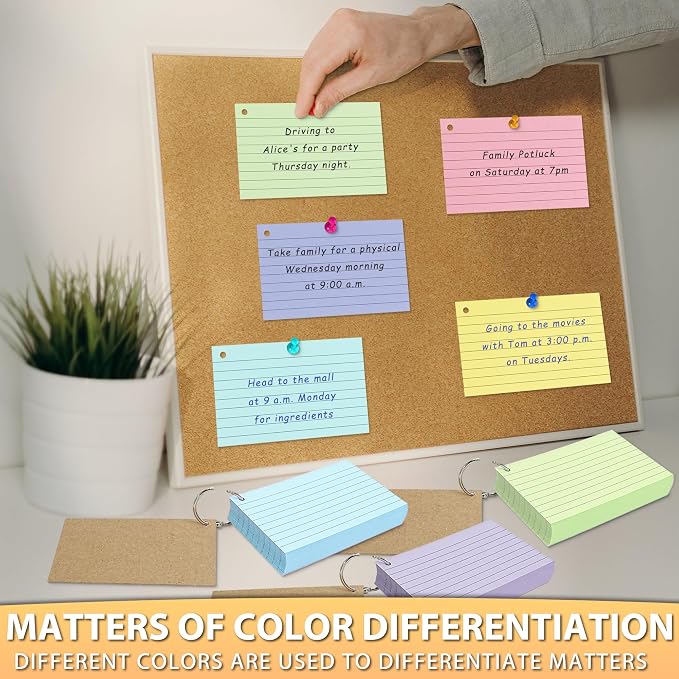 500PCS Colored Index Cards, 3x5 Inches Flash Cards - Image 5